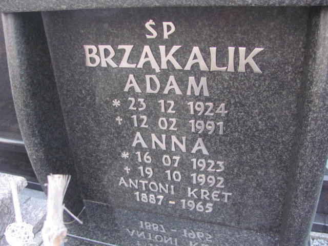 Adam Brząkalik 1924 Orzesze Zgoń - Grobonet - Wyszukiwarka osób pochowanych